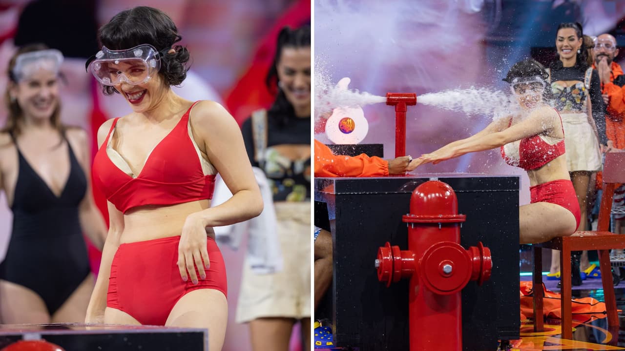 Caro Vélez no perdió la oportunidad de posar en traje de baño en Me Caigo de Risa