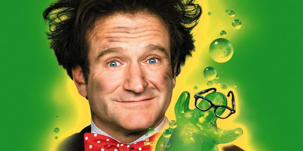 Flubber (1997). Un simpático y despistado científico realiza un sorprendente descubrimiento: Flubber.