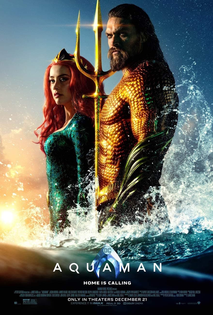 Jason Momoa y Amber Heard en el póster de 'Aquaman'