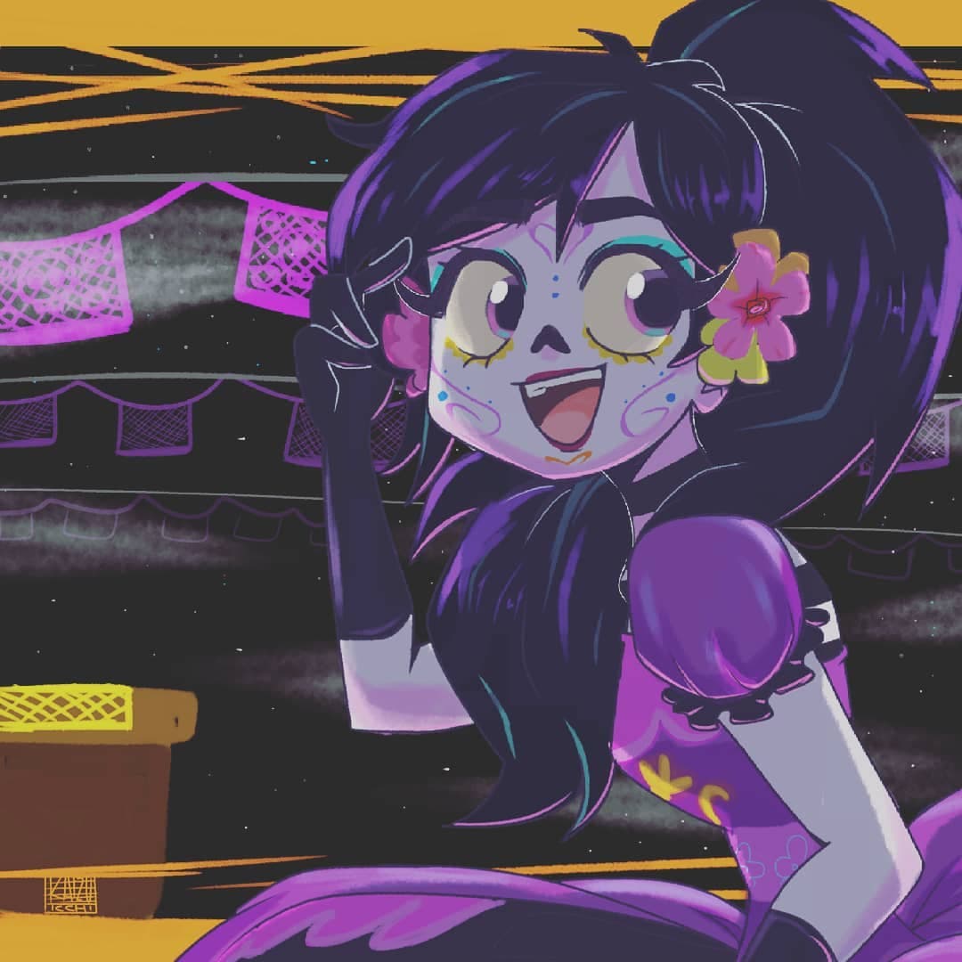 KAIZUU se animó a ilustrar este doodle en el que incluyó en el fondo papel picado.