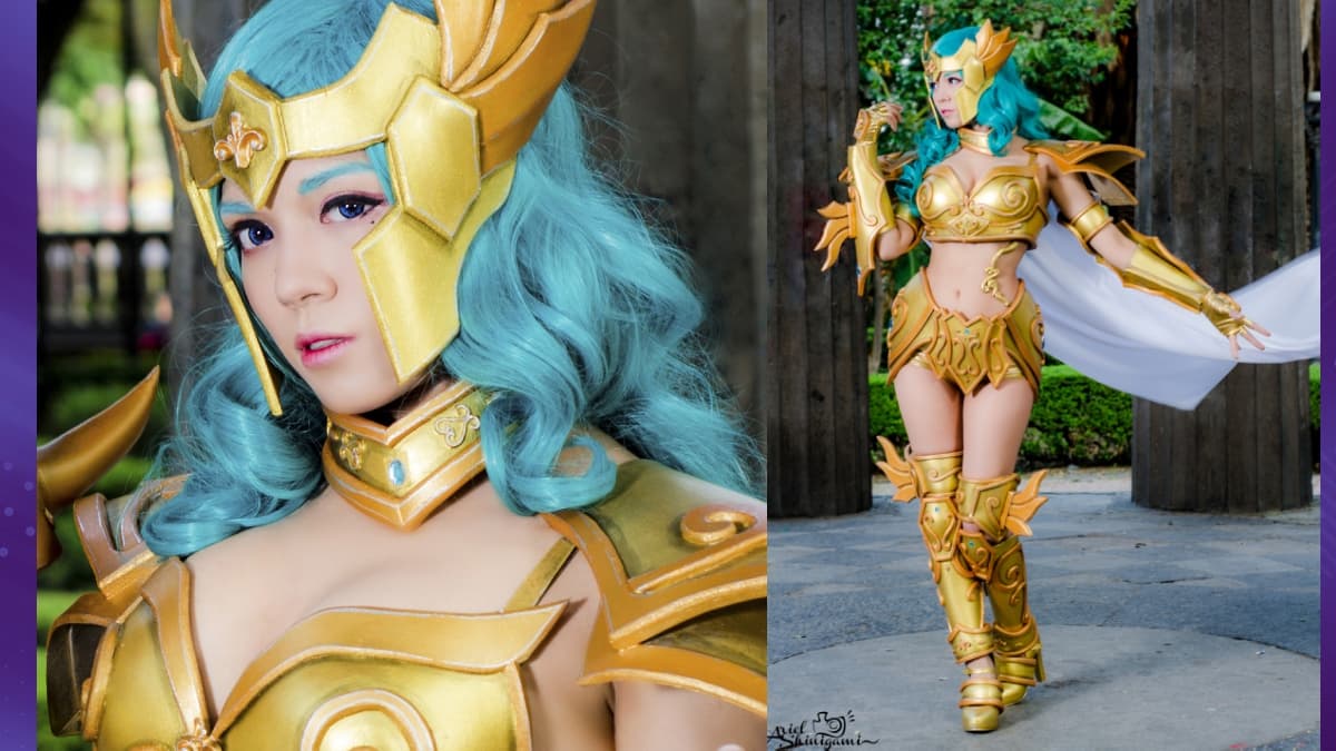 Saint Seiya, Sailor Moon y Ranma 1/2 fueron algunos de los primeros animes que vio y que siguen siendo fuente de su inspiración. Aquí la vemos en una versión femeninia de Piscis en la que se tardó dos meses.