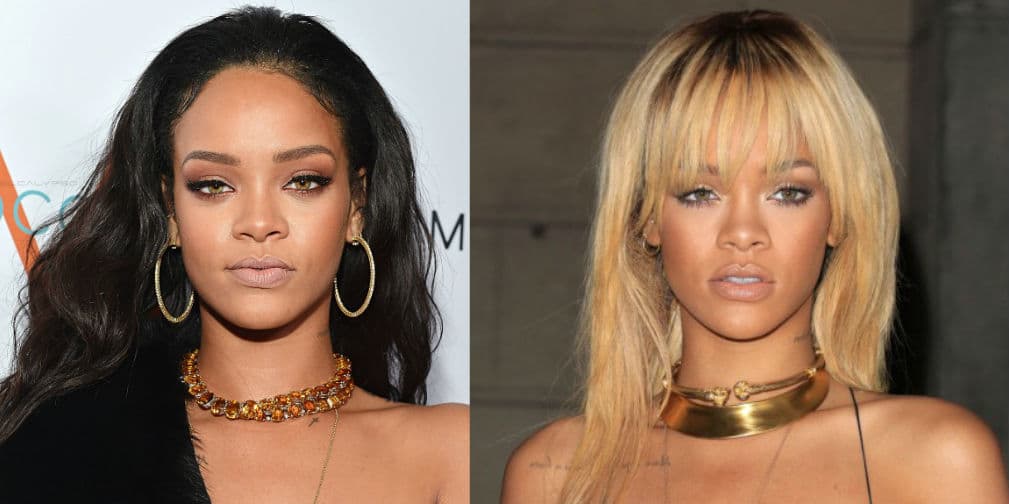 5. Rihanna: Nosotros la preferimos con cabellera oscura, pero la cantante gusta de experimentar con los tintes.