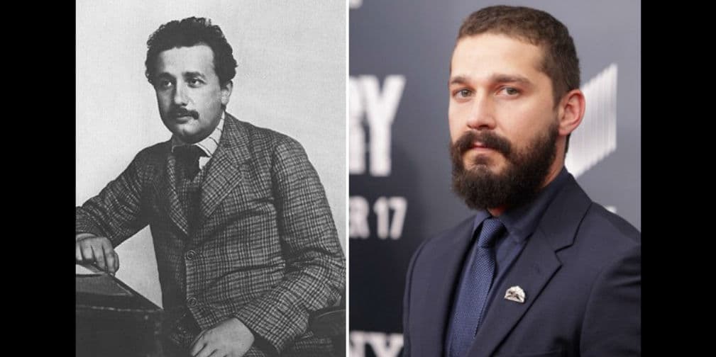 8. Shia LaBeouf: El actor se parece mucho al gran físico alemán de origen judío, Albert Einstein.