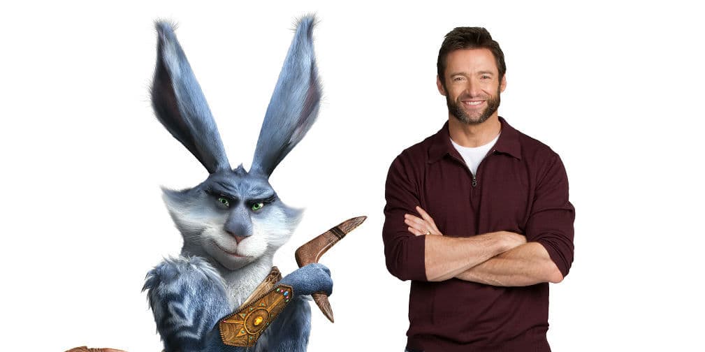 4. Hugh Jackman como Conejo de Pascua: Es portador de huevos de Pascua y el Guardián de la Esperanza.
