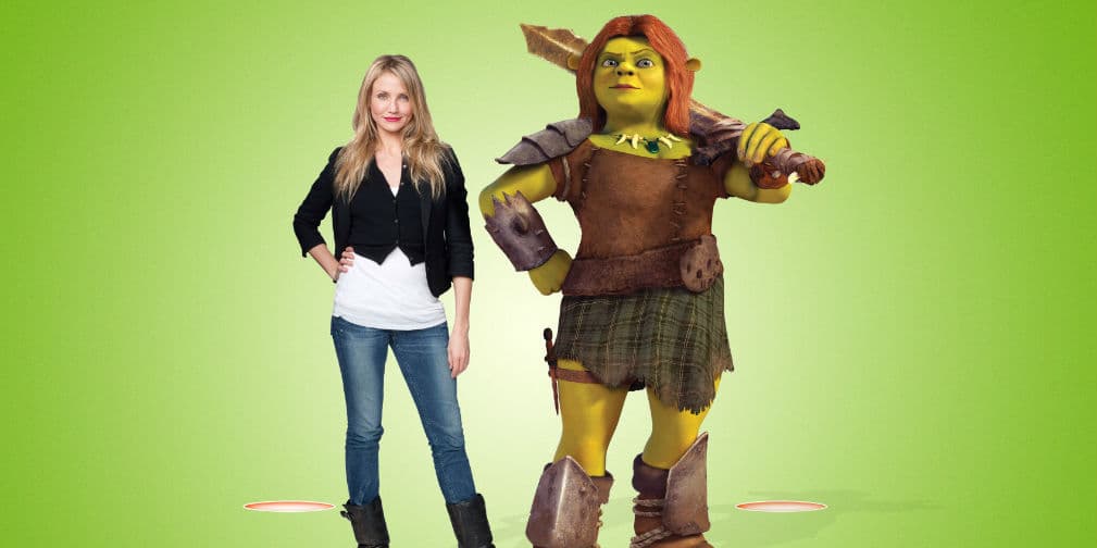 6. Cameron Diaz: Por mucho tiempo ha interpretado a la princesa Fiona en las películas de Shrek.