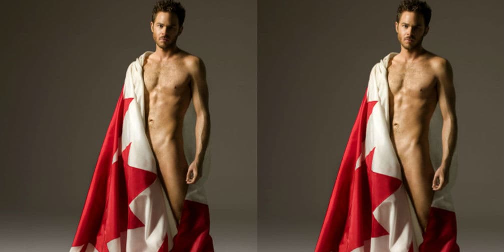 Este chico se ve que está muy orgulloso de ser canadiense, ¡lleva su bandera bien puesta!