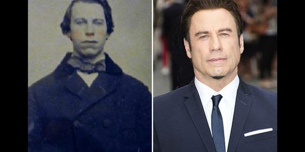9. John Travolta: El actor se parece al hombre en esta fotografía antigua, quien no fue identificado.
