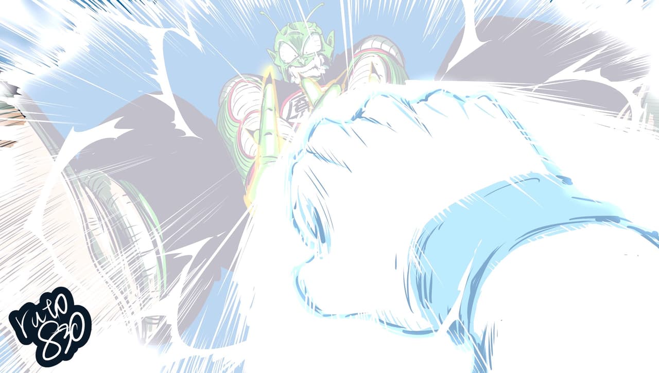 Cuando todo parecía perdido, Goku hizo su último esfuerzo para derrotar a Piccolo Daimaku atravesándolo con su puño.