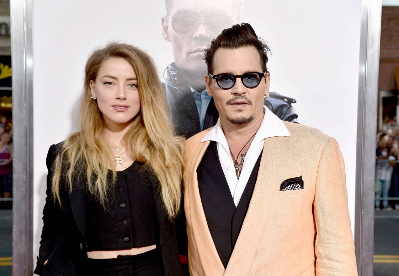 Amber Heard y Johnny Depp en la premier de Black Mass es Boston, Massachusetts, en 2015.