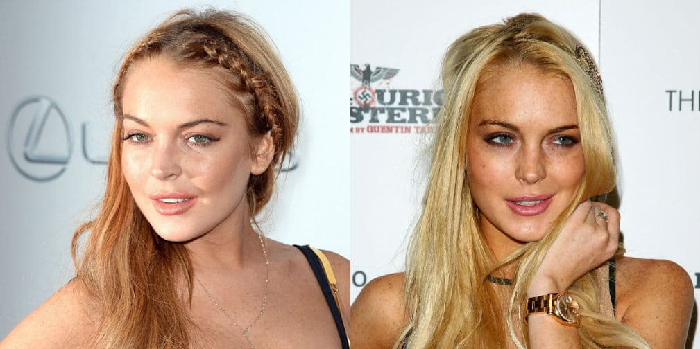 12. Lindsay Lohan: La problemática actriz dejó los tonos rojizos por los dorados, aumentando su edad con ellos.