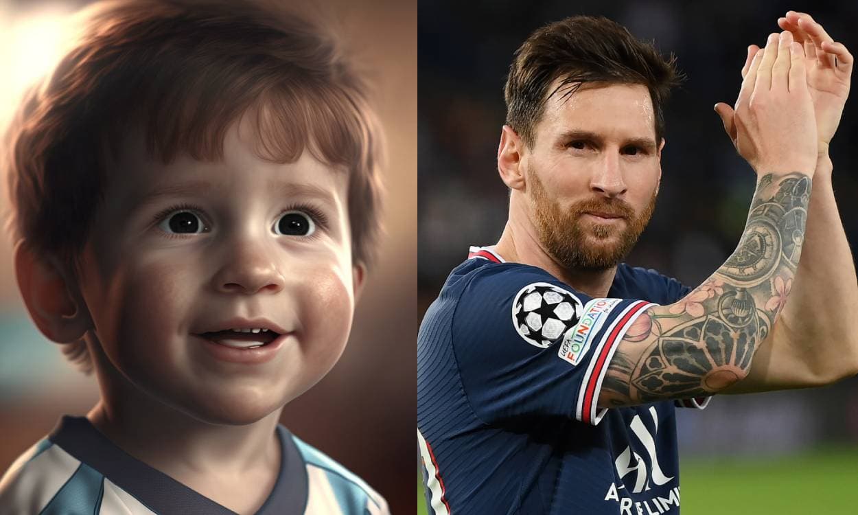 Así se verían de bebés Messi y otras estrellas del futbol, según IA