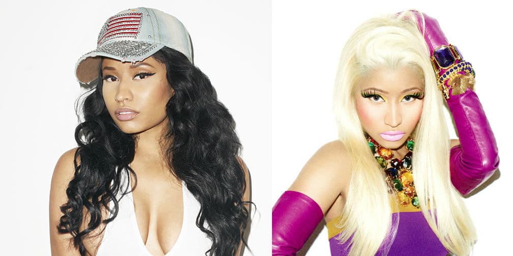 9. Nicki Minaj: La rapera utiliza pelucas para cambiar de apariencia, aunque nos gusta más de morena.