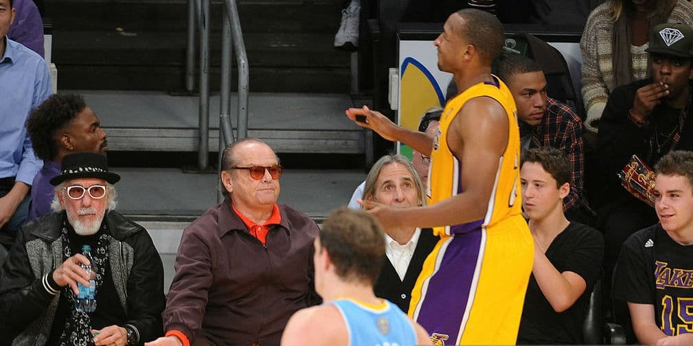 1. Jack Nicholson: Este gran actor es un acérrimo fan de Los Angeles Lakers. Sin duda, un lagunero de corazón.