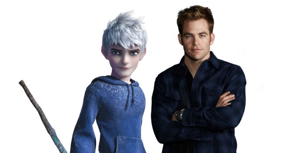 1. Chris Pine como Jack Frost: Es el espíritu del invierno y el Guardián de la Diversión.