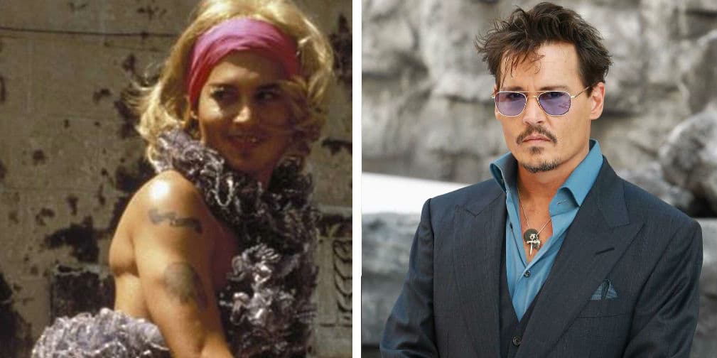 Johnny Depp en Before Night Falls interpretó a un travesti llamado Bom Bom, ¡súper hot con bigote!