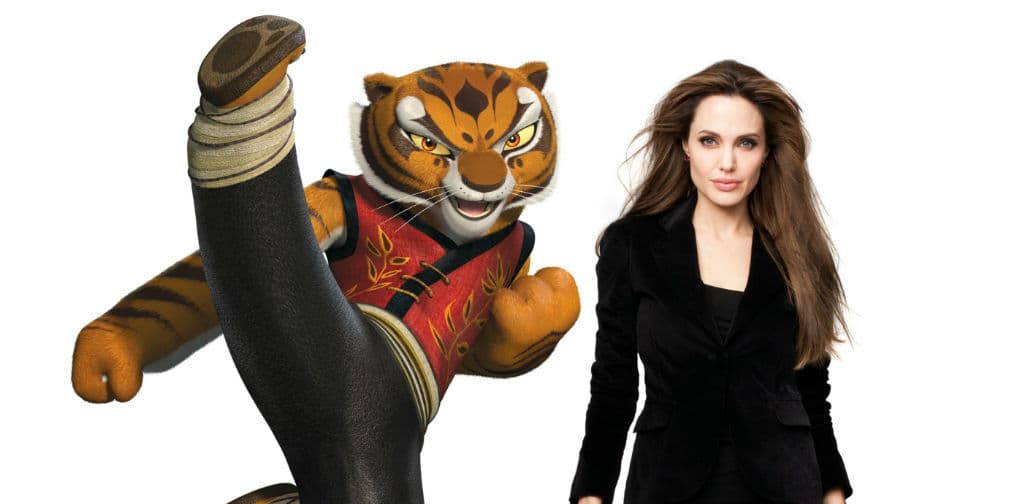 4. Tigresa: Angelina Jolie da voz a este tigre del sur de China, parte de la peli de Kung Fu Panda.