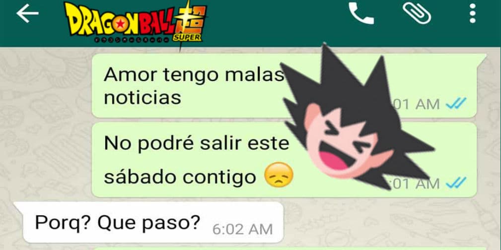 Platica de Whatsapp sobre Dragon Ball Super